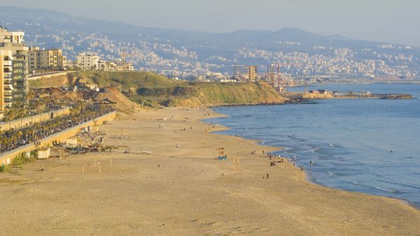 Ramlet Al Baida beach front of beirut city. (Shutterstock/ File Photo)