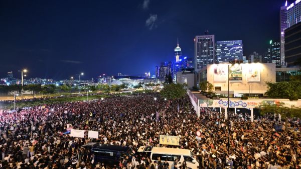 Protesters gather as they rally against a controversial extradition bill in Hong Kong on June 26, 2019. (Anthony WALLACE / AFP)
