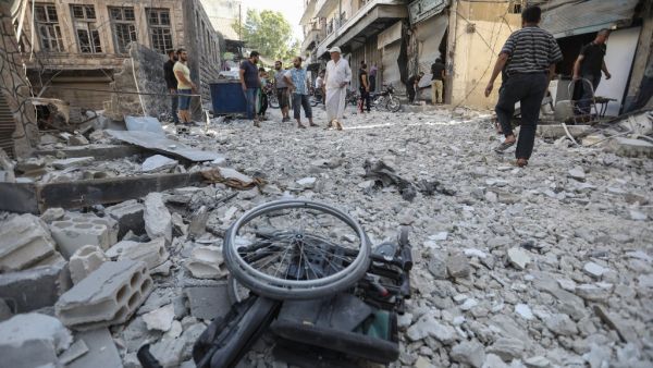 Bombardment by the Syrian regime and its Russian ally killed 20 civilians including five children today in the latest violence to hit northwest Syria. (Omar HAJ KADOUR / AFP)