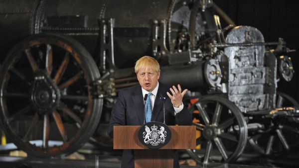 Britain's Prime Minister Boris Johnson gestures as he gives a speech on domestic priorities at the Science and Industry Museum in Manchester, northwest England on July 27, 2019. (AFP/ File Photo)