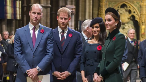 الأمير ويليام وكيت ميدلتون والأمير هاري وميغان ماركل