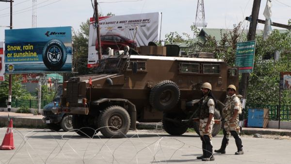 Indian security personnel standing guard on a street in Srinagar. (AFP/ File Photo)