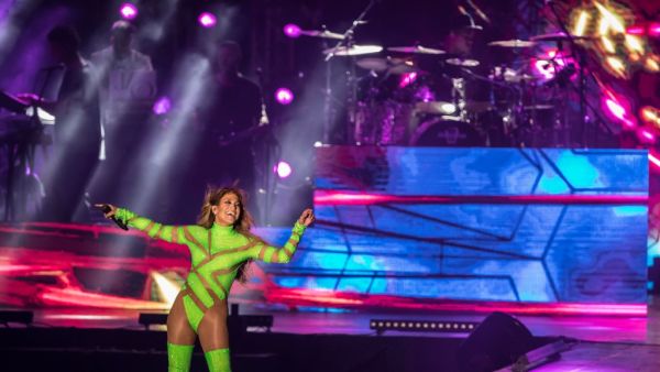 Singer Jennifer Lopez performs onstage during her concert on the beach of North Coast city of New Alamein, north of the Egyptian Capital Cairo on August 9, 2019. This is Lopez' first concert in Egypt. (Khaled DESOUKI / AFP) Singer Jennifer Lopez performs onstage during her concert on the beach of North Coast city of New Alamein, north of the Egyptian Capital Cairo on August 9, 2019. This is Lopez' first concert in Egypt. (Khaled DESOUKI / AFP)