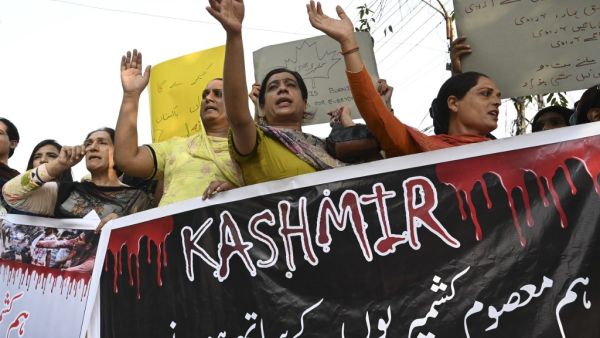 Members of the transgenders community shout anti-Indian slogans during a protest in Lahore on August 24, 2019. (AFP/ File Photo)