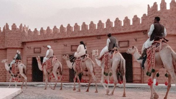 Actors depict 50 knights and 100 camel riders who transport visitors back to the pre-1500 era. (SPA)