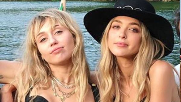 Miley and Kaitlynn were first seen kissing on a boat in Italy 