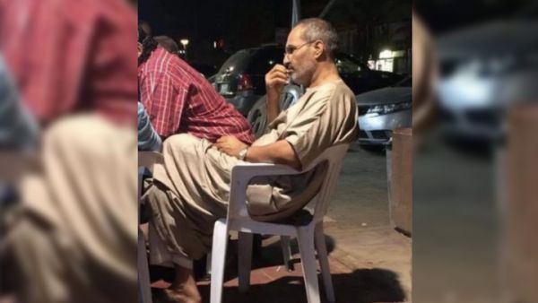 The Steve Jobs lookalike was spotted at a cafe in Cairo. [Reddit]