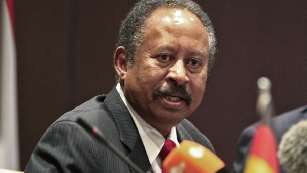 Sudan's interim Prime Minister Abdallah Hamdok, speaks during a joint press conference with German Foreign Minister Heiko Maas (not pictured) in the Sudanese capital Khartoum on September 3, 2019. Hamdok called for the United States to drop his country from its state sponsors of terrorism list, insisting it was crucial to economic revival (AFP)