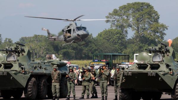 Members of the National Guard take part in a military exercise at Garcia Hevia airport in La Fria, Tachira state Venezuela September 10, 2019. (Schneyder MENDOZA / AFP)