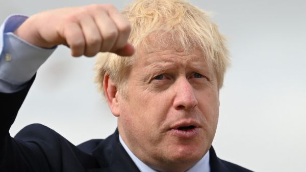 Britain's Prime Minister Boris Johnson visits the NLV Pharos, a lighthouse tender moored on the river Thames to mark London International Shipping Week in London on September 12, 2019. DANIEL LEAL-OLIVAS / AFP / POOL