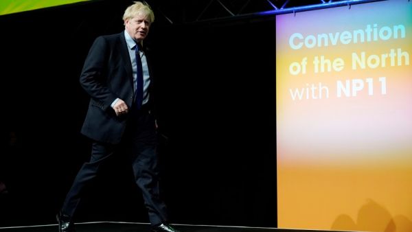 Britain's Prime Minister Boris Johnson arrives to deliver his speech at the Convention of the North, in the Magna Centre in Rotherham, norhtern England on September 13, 2019. (AFP/ File Photo)