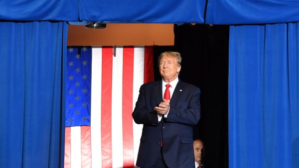 US President Donald Trump arrives for a campaign rally in Rio Rancho, New Mexico, on September 16, 2019. Nicholas Kamm / AFP