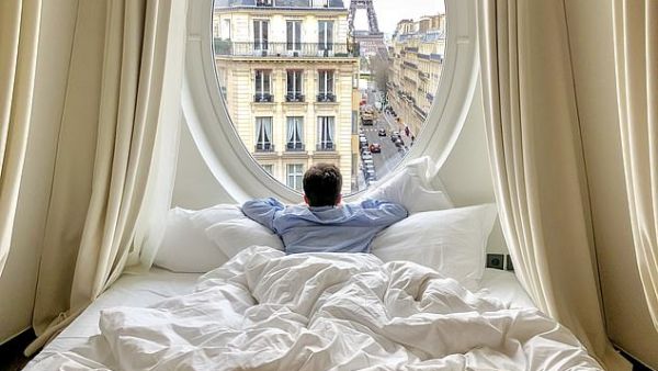 The Instagram star said he has always been passionate about sleep and his family and friends have often joke he can nap anywhere. Pictured, Le Metropolitan in Paris, March 2018. (Instagram/ @followthenap)