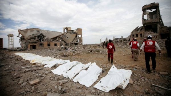 At least 100 people are killed and dozens wounded as airstrikes by Saudi-led coalition hit a detention center in Yemen (Twitter)