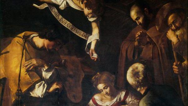 Caravaggio’s Nativity With St Lawrence and St Francis  (Twitter)