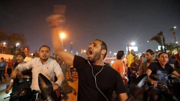 Hundreds of protesters demonstrated in central Cairo and several cities on Friday against al-Sisi. (Twitter)