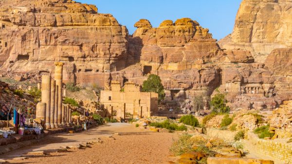 Colonnaded street leading to the Qasr al Bint in Petra, Jordan (Shutterstock)	