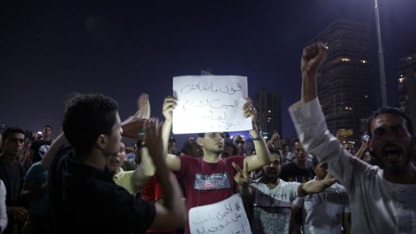 Egyptian protesters shout slogans as they take part in a protest calling for the removal of President Abdel Fattah al-Sisi in Cairo's downtown on September 20, 2019. (AFP/ File Photo)