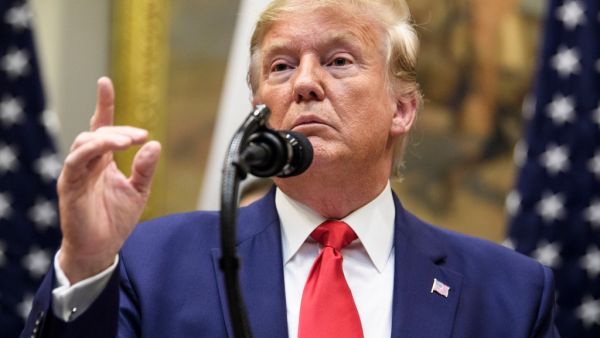 US President Donald Trump speaks during a signing of a US-Japanese trade agreement in the Roosevelt Room of the White House October 7, 2019, in Washington, DC. Brendan Smialowski / AFP