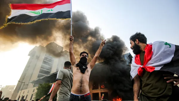 Since 1 October, thousands of people have descended on Baghdad’s Tahrir Square protesting the lack of jobs, poor working conditions and widespread corruption. (Ahmad Al-Rubaye/ AFP)