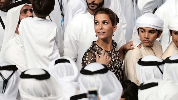 Princess Haya bint al-Hussein, wife of the ruler of Dubai, arrives at Meydan Racecourse in Dubai on March 31, 2018. (Karim Sahib/AFP)