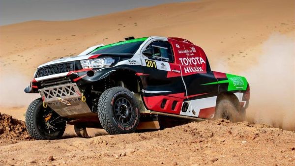 Yazeed Al-Rajhi wins Rally Qassim 2019 in his Toyota.
