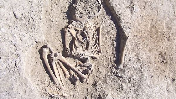 Anthropologists believe the bones belonged to a six-year-old who most likely died of trauma in the 4th millennium BC. (Daily Mail)