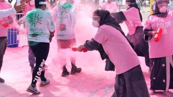 Color Run along Khobar beach (Twitter)