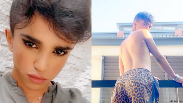 Suhail al-Jameel, 23 announced he was facing prison on his Snapchat account on Sunday after initially posting the picture of himself in leopard print shorts on Twitter. (Twitter)