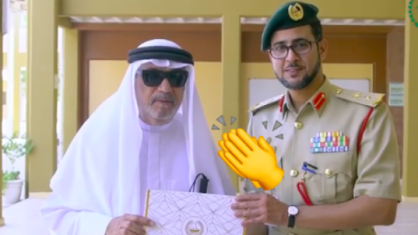First visually-challenged teacher honored in UAE. (Twitter)