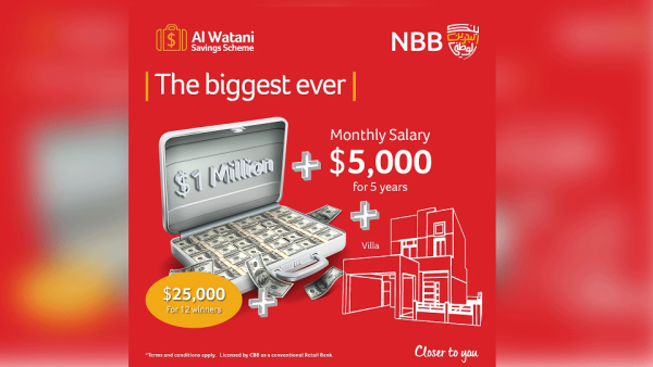 The Bank has disclosed the ‘Dream Prize’  structure with one lucky Mega winner receiving USD 1,000,000, a luxury villa in Riffa Views