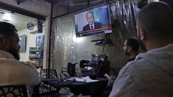 Aoun's speech comes after Lebanese Prime Minister Saad Hariri submitted the resignation of his cabinet on October 29 amid widespread public protests seeking the removal of a political class seen as corrupt, incompetent and sectarian. (ANWAR AMRO / AFP)