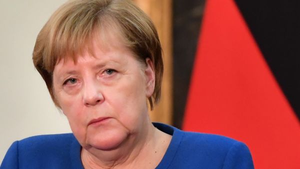 German Chancellor Angela Merkel ponders during a joint press conference with Italy's Prime Minister within their meeting at Villa Pamphili in Rome on November 11, 2019. Alberto PIZZOLI / AFP