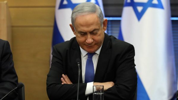 Israeli Prime Minister Benjamin Netanyahu reacts during a meeting of the right-wing bloc at the Knesset (Israeli parliament) in Jerusalem on November 20, 2019. (GALI TIBBON / AFP)