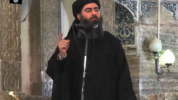 An image grab taken from a propaganda video released, July 5, 2014, by al-Furqan Media allegedly shows the leader of the Islamic State jihadist group, Abu Bakr al-Baghdadi, aka Caliph Ibrahim, adressing Muslim worshippers at a mosque in Mosul. (AFP/ File Photo)