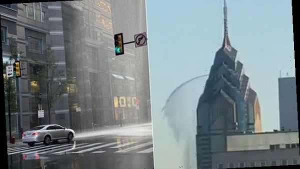 hundreds in the city watched in amazement the steady stream of water with several filming the bizarre incident. (Twitter/@PQScientist)