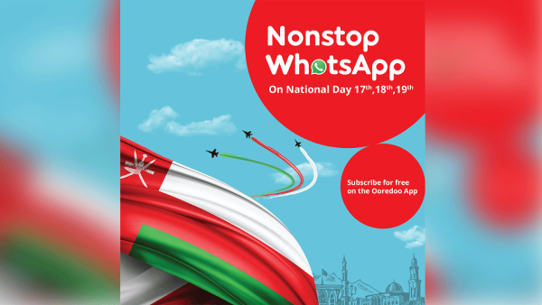 يمكن للعملاء الاشتراك في هذا العرض المجاني باستخدام تطبيق Ooredoo والاستمتاع ببيانات مجانية للواتس آب لمدة 3 أيام تنتهي بتاريخ 19 نوفمبر 2019م في تمام الساعة 11:59 ليلا. يمكن للعملاء الاشتراك في هذا العرض المجاني باستخدام تطبيق Ooredoo والاستمتاع ببيانات مجانية للواتس آب لمدة 3 أيام تنتهي بتاريخ 19 نوفمبر 2019م في تمام الساعة 11:59 ليلا.