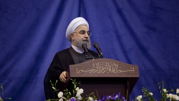 Iranian President Hassan Rouhani and first deputy Ishaq Jahangiri election rally in Tehran's Azadi Stadium. (Shutterstock/ File Photo)