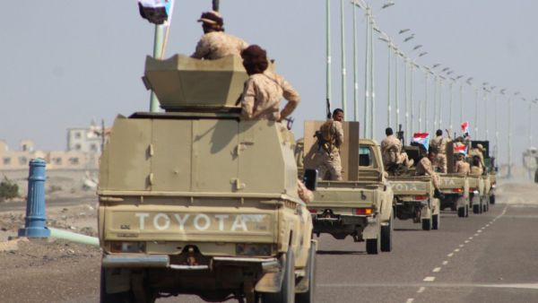 A reinforcement convoy of Yemen's Security Belt Force dominated by members of the the Southern Transitional Council (STC) seeking independence for southern Yemen, heads from the southern city of Aden to Abyan province on November 26, 2019 (AFP/ File Photo)