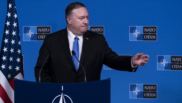 US Secretary of State Mike Pompeo speaks during a press conference as part of a Foreign Ministers meeting at the NATO (North Atlantic Treaty Organization) headquarters in Brussels. (AFP/ File Photo)