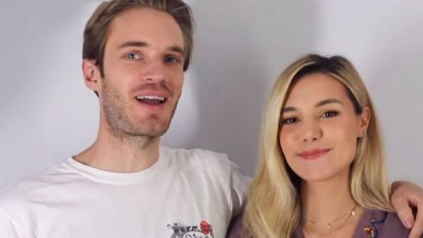 PewDiePie and wife Marzia (Twitter)