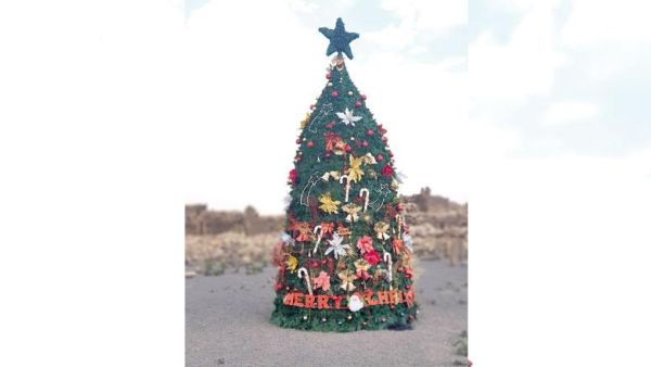 Christmas tree lighting ceremony in the Um Jmal area. (Jordan Times)