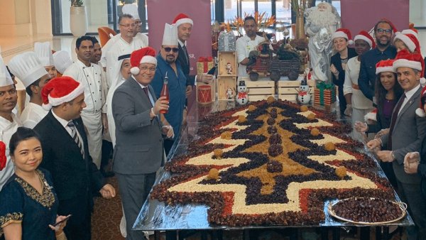 During the event Bab Al Qasr Hotel & Residences Welcomes the Festive Season With Cake Mixing