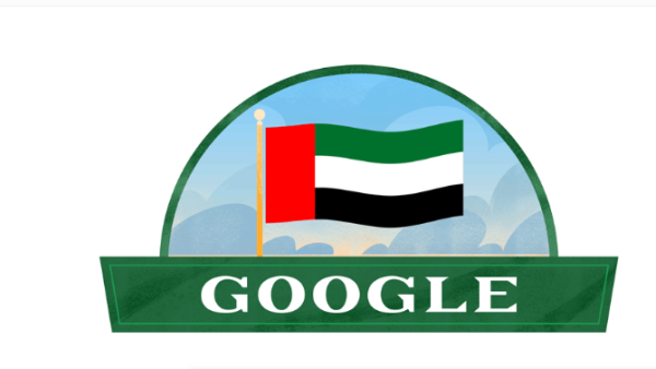 UAE celebrate its 48th national day with a doodle of the Emirates’ flag. (Google)