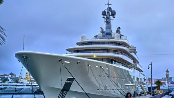 Roman Abramovich's Eclipse yacht lies moored in Barcelona (Shutterstock)	