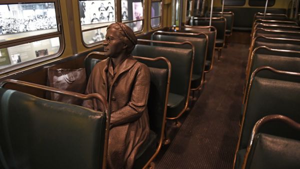 Sculpture of Rosa Parks inside bus at the National Civil Rights Museum (Shutterstock/ File Photo)