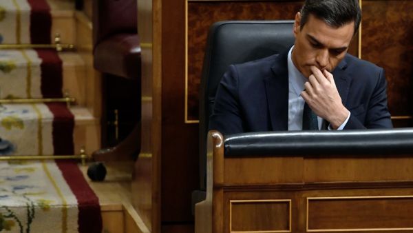Spanish caretaker prime minister, socialist Pedro Sanchez attends the second day of a parliamentary investiture debate to vote for a premier at the Spanish Congress (Las Cortes) in Madrid on January 5, 2020. Spain's Socialist leader Pedro Sanchez, seeking a leftist political alliance to resume office as prime minister, makes dialogue in restive Catalonia an "absolute priority" as he addresses the Spanish congress. Having failed to land a majority in November's repeat general election although his Socialists