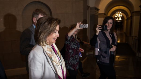 House Speaker Nancy Pelosi, D-CA, arrives at the US Capitol in Washington, DC on January 7, 2020. MANDEL NGAN / AFP