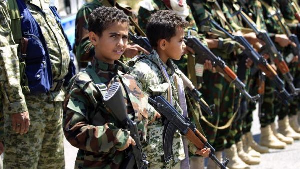Top Houthi officials heap praise on young soldiers who have died in a conflict they describe as a sacred war against America, Israel and other outside powers (AFP)