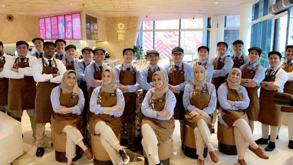 During the event Six Saudi Women Partners in a Newly Opened Starbucks Branch in Al Sharqiya